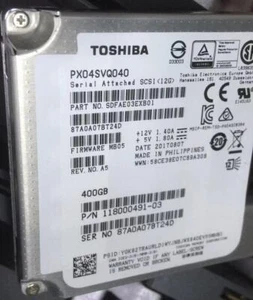 Toshiba 400GB SSD PX04SVQ040 SAS 12GB/S 2.5" Solid State DriveInternal - Picture 1 of 3
