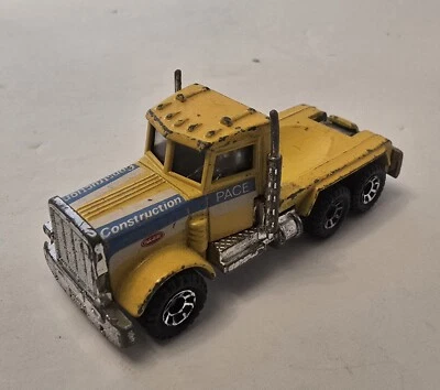 Vintage 1981 Matchbox Peterbilt Yellow Semi-Truck Loose Worn And Part Missing - Image 1 of 4