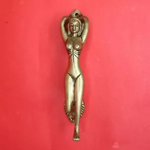 Yoga Lady Shape Handcrafted Brass Victorian Style Home Decor Door Pull Handle - Picture 1 of 10
