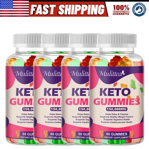 Keto ACV Gummies 150,000MG Max Strength Weight Loss Fat Burner Supplement - Picture 1 of 15