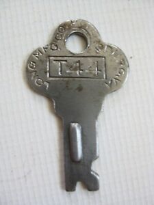 Original Vintage Long Lock Luggage Trunk Key # T-44 Train Case Key T44