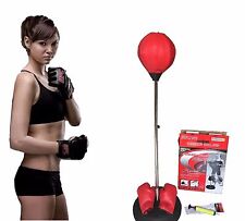  Punching Boxing Bag Free-Standing with Bounce-Back Base w Gloves & Pump Adult