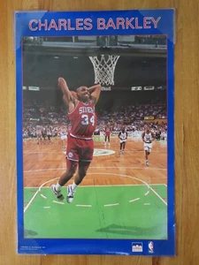 1990 Starline CHARLES BARKLEY No 34 PHILADELPHIA SIXERS vs BOSTON CELTICS Poster - Picture 1 of 5