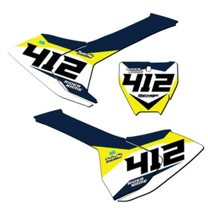 FS SG63  Custom MX Number Plates Senge Graphics Kit Compatible with Husqvarna - Picture 1 of 7