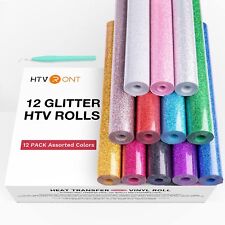HTVRONT Glitter HTV Heat Transfer Vinyl Bundle 12 Rolls - 10'' x 5FT Glitter