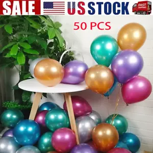 50pcs 10inch Tiny Mixed Chrome Metallic Latex Balloons for Birthday Party Bridal - Picture 1 of 8