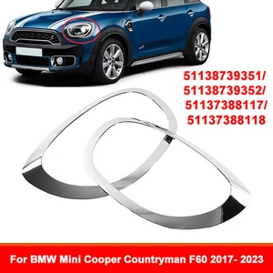 2PCS Headlight Trims Cover Rings For BMW Mini Cooper Countryman F60 2017-2023 - Picture 1 of 7