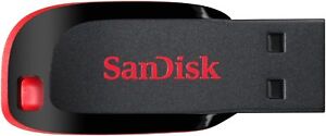 SanDisk Cruzer Blade 16GB 64GB 128GB Memory Stick Flash Drive USB 2.0 - Black