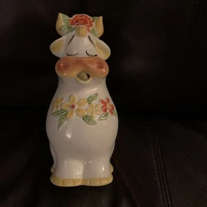 Vintage 1970 Geo Z Lefton Daisy Cow Pitcher - 16 Fluid Ozs - Picture 1 of 8