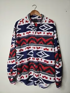 VTG 90s STRUCTURE Button Up Shirt Men's Large Cowboy Western Aztec Pattern - Picture 1 of 9