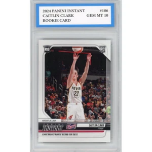 Tarjeta Clasificada 10 CAITLIN CLARK ROOKIE 2024 Panini Instantánea #186 Fiebre Gema Como Nueva - Imagen 1 de 1