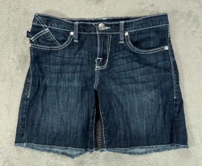 ROCK REPUBLIC Bumbershoot Jean Shorts Womens 8 Denim Shorts Dark Blue Mid Rise - Image 1 of 4