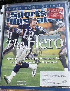 sports illustrated 2-9-2004 signed by Tom Brady - Picture 1 of 3