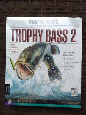 Sierra Trophy Bass 2 PC Game Windows 3.1/95 CD ROM Big Box 1996 - New Sealed - Image 1 of 4