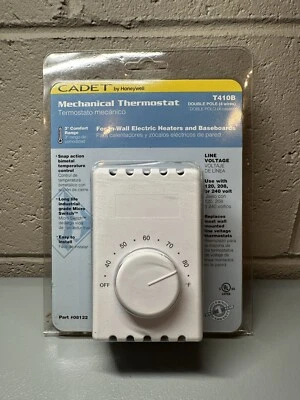 Cadet Mechanical Thermostat T410B (white) sealed NEW - Image 1 of 2