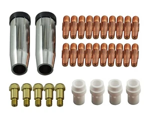 Puntas de contacto de antorcha de soldadura 36KD MB36 MAG MIG M8,035" y 0,9 mm boquilla de gas 31 piezas - Imagen 1 de 5