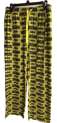 Men’s DC Batman Yellow & Black Lounge/Sleep Pants Lightweight Polyester Size M - Image 1 of 4