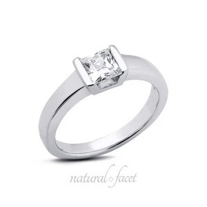 Anillo de compromiso solitario clásico platino diamante natural princesa E/SI2 2,47 quilates E/SI2 - Imagen 1 de 3