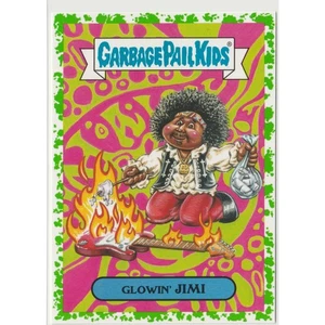 Glowin' Jimi #9a Garbage Pail Kids GPK Jimi Hendrix Woodstock Green 2017 Battle - Picture 1 of 2