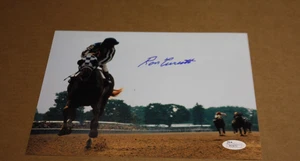 SECRETARIAT 8X10 PHOTO SIGNED BY RON TURCOTTE BELMONT STAKES POSE JSA CERTIFIED - Picture 1 of 1