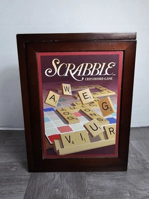 Scrabble Vintage Bookshelf Edition game- Wooden Box, Pre-owned, Complete - Image 1 of 4