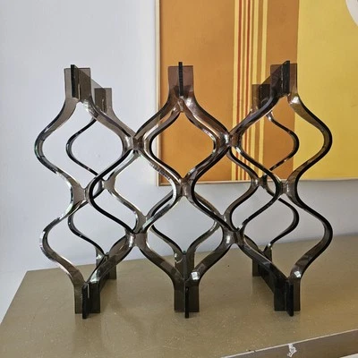 Estante para vino Lucite vintage años 70 gris humo Foto 1 de 4