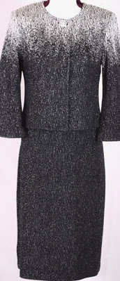 Vestido Chaqueta ST.JOHN Para Mujer Negro Metálico Plateado Brillante Estrás Talla 8-10 Foto 1 de 4