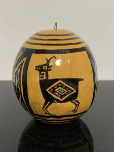 Vintage 1988 T. Seiger Antilope handbemalt Indianer 3" Kürbis Ornament - Bild 1 von 5