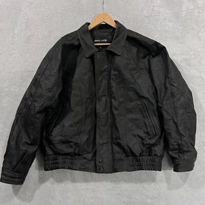 Vintage 90s Pierre Cardin Leather Jacket Men’s XL Motorcycle Aviator Bomber - Picture 1 of 12