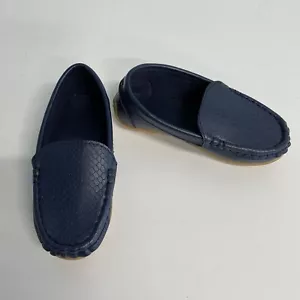 Moceen Unisex Kids Leather Loafers Blue US Kids: 11.5 / EU: 29 (Skull print bott - Picture 1 of 12