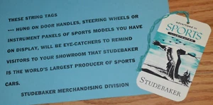 1963 STUDEBAKER AVANTI NOS ORIGINAL VINTAGE NEW CAR TAG-VERY RARE - Picture 1 of 3