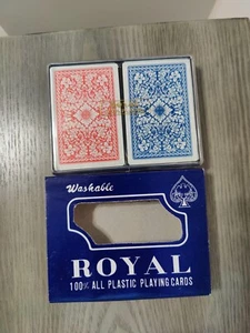 Vintage Playing Cards 2-Pack of Royal 100% Plastic Washable, - Picture 1 of 8