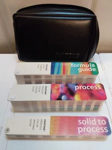3 Vintage 1990s PANTONE Color Swatch Books & Case Formula Guide Solid to Process - Picture 1 of 17