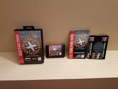 Revolution X (Sega Genesis 1994) Authentic Complete in Box W Poster Aerosmith  - Image 1 of 4