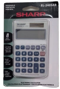 Sharp EL240SAB Calcolatrice aziendale portatile LCD a 8 cifre - Foto 1 di 3