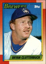 1990 Topps Milwaukee Brewers Baseball Card #264 Bryan Clutterbuck