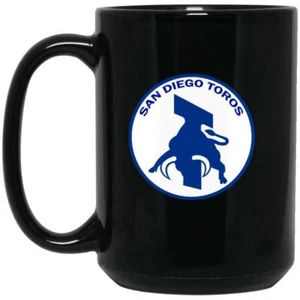 San Diego Toros Mug 15 oz. Black Glossy Ceramic | NASL Soccer Team - Picture 1 of 1