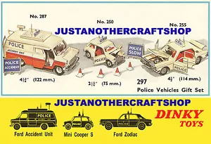 Dinky Toys Police Gift Set 297 A3 Size Poster Advert Van Car Mini 250 & 255 287 - Picture 1 of 1