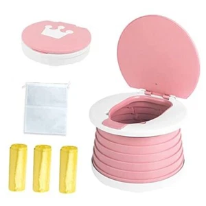 Travel Potty for Toddler, Portable and Foldable Toilet, Apply to Small Pink - Picture 1 of 7