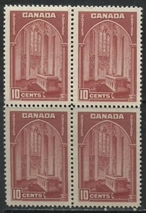 Canada 1938 10 cent dark carmine unmounted mint NH block of 4 - Picture 1 of 1