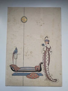 Ancien plaquette mode au pochoir Art Déco Zimmermann Pyramides De Penne Draeger - Picture 1 of 10