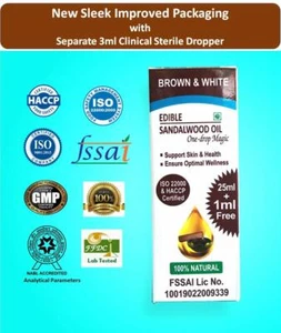 Dr. Shalini Brown &White One Drop Magic Sandalwood oil 25 ml with Carom US OFFER - Picture 1 of 6