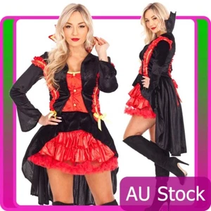 Ladies Vampire Devil Princess Countess Halloween Fancy Dress Costume Party Dress - Picture 1 of 6