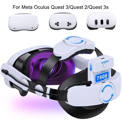 VR Head Strap For Meta Oculus Quest 3/3s/2 VR Headset Elite With 7500mAh Battery - Image 1 of 4