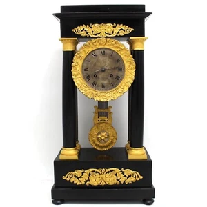 OROLOGIO PENDOLO PORTICO Impero - EPOCA 800 - FUNZIONANTE - Imagen 1 de 12