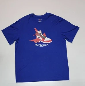 Nike Air Jordan Retro OG First in Flight Michael Jordan blue T-shirt Size XL - Picture 1 of 4