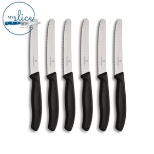 6x Black 11cm Victorinox Serrated Steak Knife 6.7833 - Paring, Tomato, The Best! - Picture 1 of 1