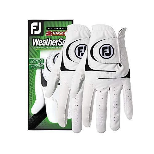 FootJoy WeatherSof Men's Golf Gloves - White, Pack of 2