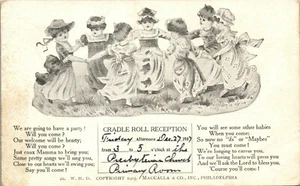 Vintage S School Rally Day Postcard Circle of Children Playing Cradle Roll 1905 - Picture 1 of 4