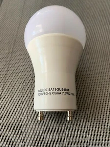 Case of 36 LED GU24 A19 7W 60W Replacement 2 Pin Twist Base 120V 2700K Warm - Picture 1 of 2